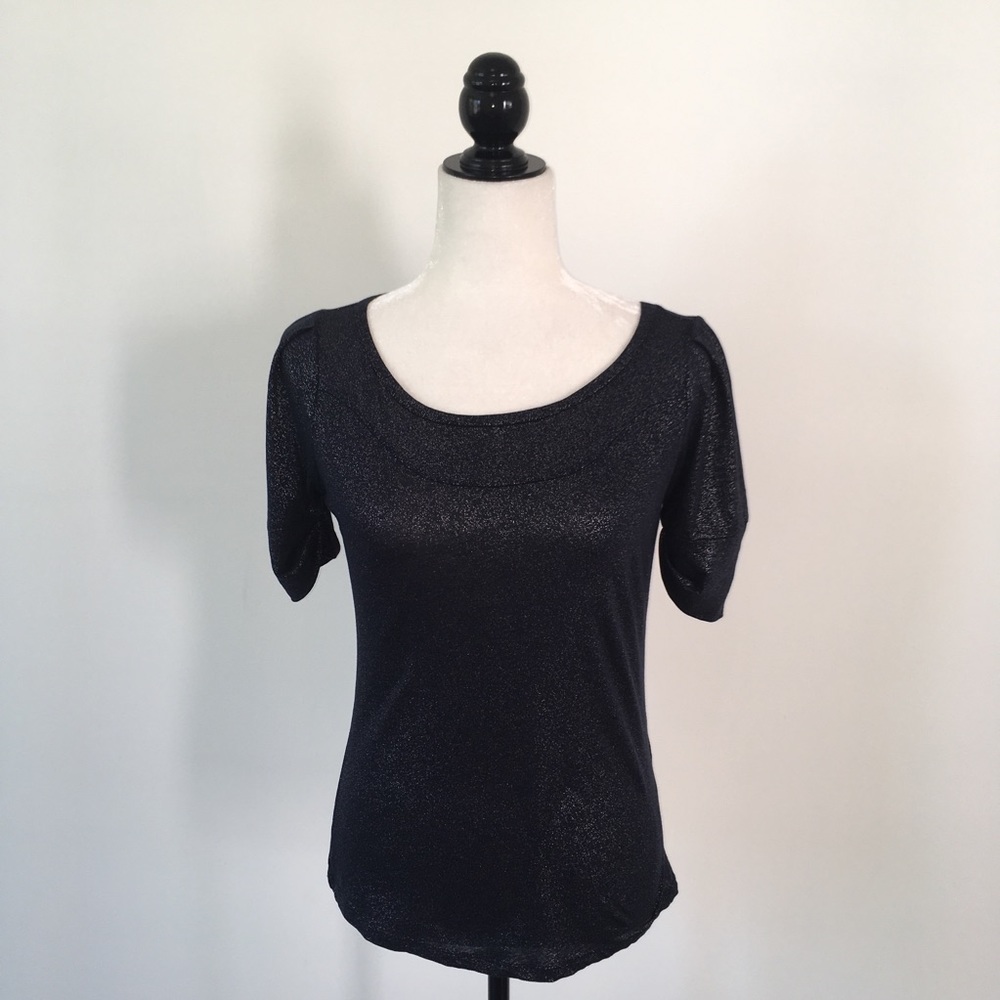 Sportmax Code Black & Silver Glitzy Top